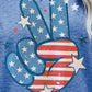 US Flag Peace Sign Hand Graphic Tee