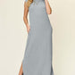 DOUBLE TAKE Full Size Texture Mock Neck Sleeveless Maxi Dress at Bella Road