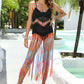 BELLA ROAD Fringe Scoop Neck Spaghetti Strap Cover-Up at Bella Road