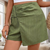 Ruched High Waist Shorts - Matcha Green