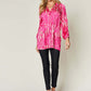 DOUBLE TAKE Full Size Printed Button Up Long Sleeve Shirt at Bella Road