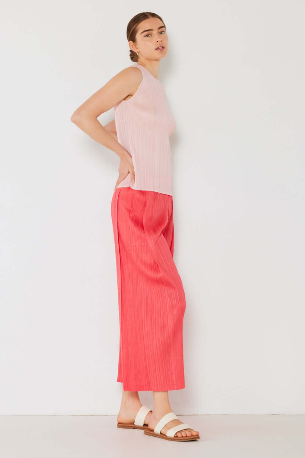 MARINA WEST SWIM Pleated Wide-Leg Pants with Side Pleat Detail at Bella Road