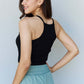 Everyday Staple Soft Modal Short Strap Ribbed Tank Top in Black