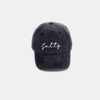 SALTY Embroidered Vintage Washed Baseball Cap - Black