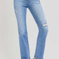 Full size distressed high-rise ankle straight jeans with a vintage vibe, featuring a flattering fit and casual style.