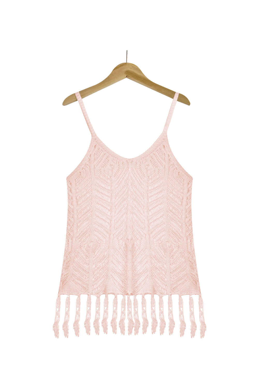 BELLA ROAD Openwork Fringe Hem Sleeveless Cover Up at Bella Road