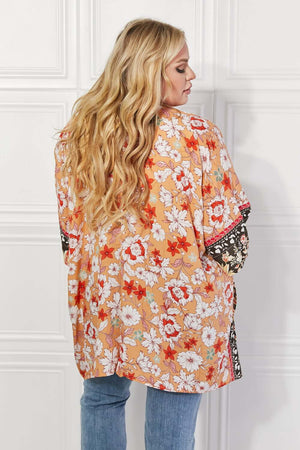 JUSTIN TAYLOR Peachy Keen Cover-Up Kimono at Bella Road