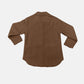 Back view of Bella Road Sherpa Pocketed Collared Neck Long Sleeve Jacket in brown with soft sherpa lining and convenient pockets.