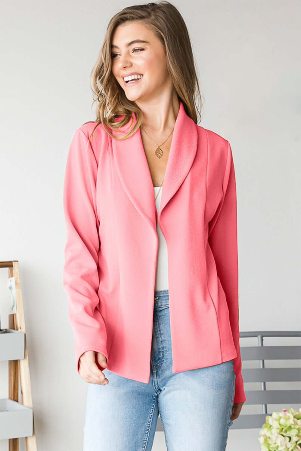 HEIMISH Open Front Long Sleeve Blazer at Bella Road