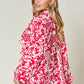 DOUBLE TAKE Full Size Printed Ruffle Trim Balloon Sleeve Shirt at Bella Road