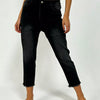 Bella Road Raw Hem Denim Capris - Black