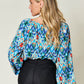 DOUBLE TAKE Full Size Printed Balloon Sleeve Blouse at Bella Road