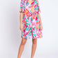 GEEGEE Printed Short Sleeve Ruffle Hem Dress at Bella Road