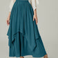 Teal Bella Road Smocked Waist Band Ruched Layered Skirt with playful design perfect for fashionistas seeking a trendy look.