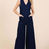 Sleeveless Wide Leg Denim Jumpsuit - Dk Denim