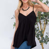 V-Neck Backless Cami  | Full Size - Black