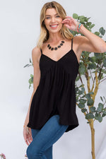 CELESTE Full Size V-Neck Backless Cami at Bella Road