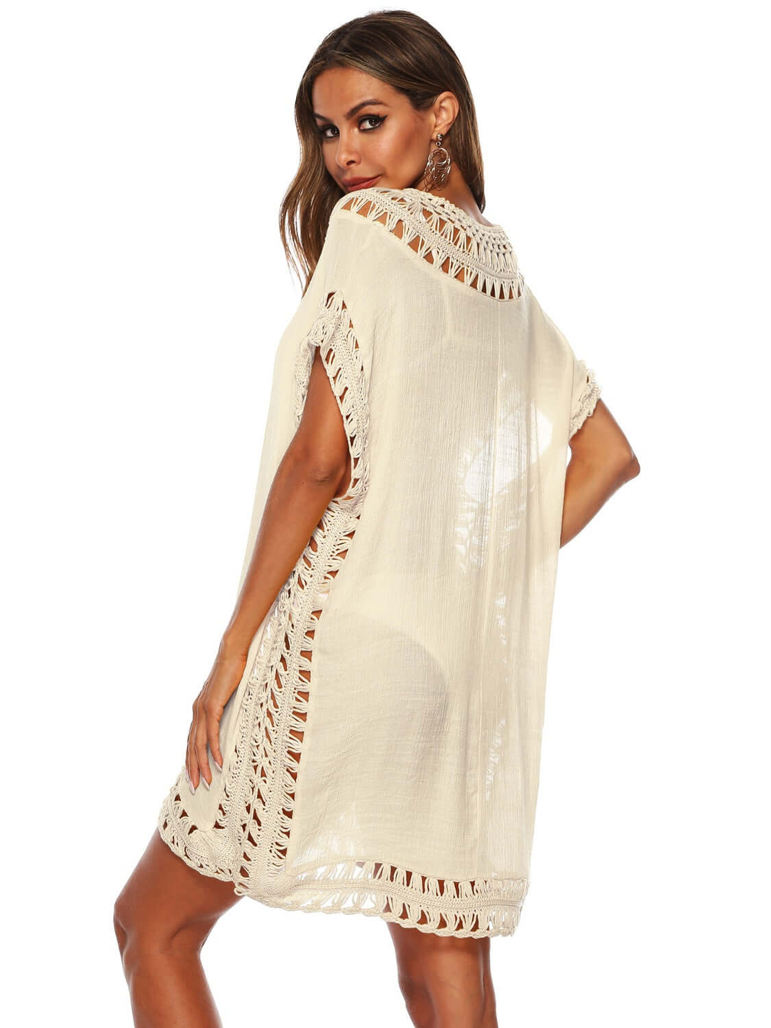 BELLA ROAD Cutout V-Neck Short Sleeve Cover-Up at Bella Road