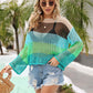 BELLA ROAD Color Block Openwork Boat Neck Cover Up at Bella Road