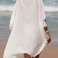 Cutout V-Neck Three-Quarter Sleeve Cover Up