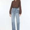 Kancan High Rise Slim Wide Leg Jeans - Light