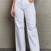 RISEN Raelene High Waist Wide Leg Jeans in White - White