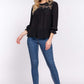 ACTIVE BASIC Crochet Lace Panel Flounce Sleeve Blouse at Bella Road