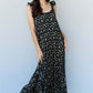 DOUBLJU In The Garden Ruffle Floral Maxi Dress in Black Yellow Floral at Bella Road