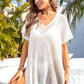 BELLA ROAD Slit V-Neck Short Sleeve Cover Up at Bella Road