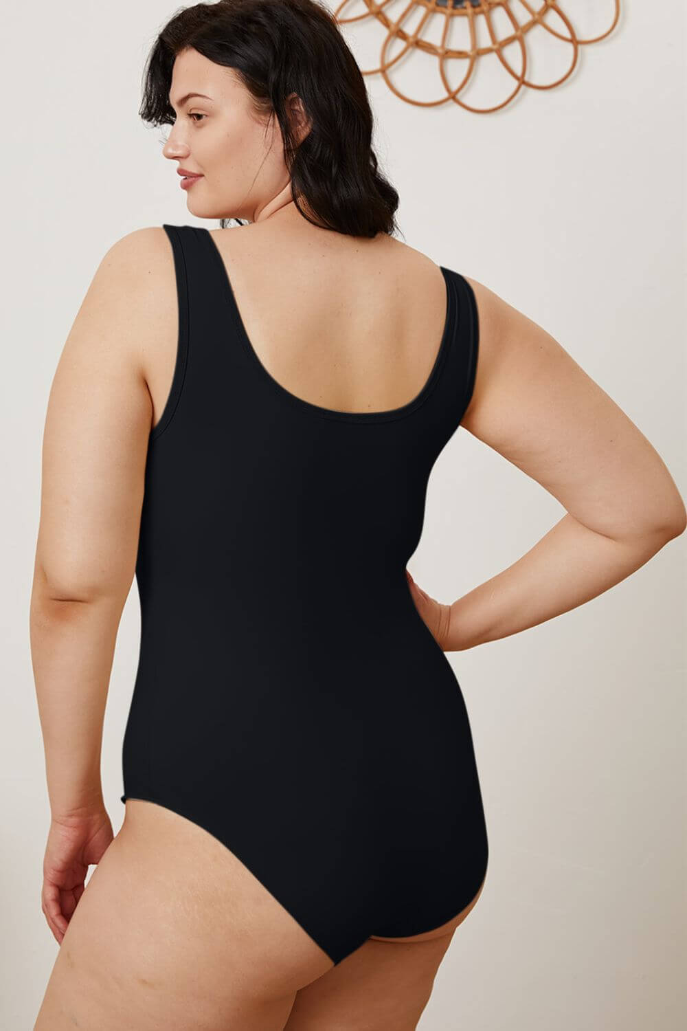 BASIC BAE Full Size Square Neck Sleeveless Bodysuit at Bella Road