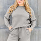 DOUBLE TAKE Full Size Texture Long Sleeve Top and Drawstring Shorts Set at Bella Road