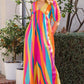 ODDI ODDI Full Size Striped Puff Sleeve Wide Leg Jumpsuit at Bella Road