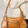 Braided Strap Shoulder Bag - TAN