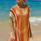 DOUBLE TAKE Openwork Striped Slit Knit Cover Up at Bella Road