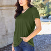 V-Neck Short Sleeve T-Shirt | Full Size - Moss