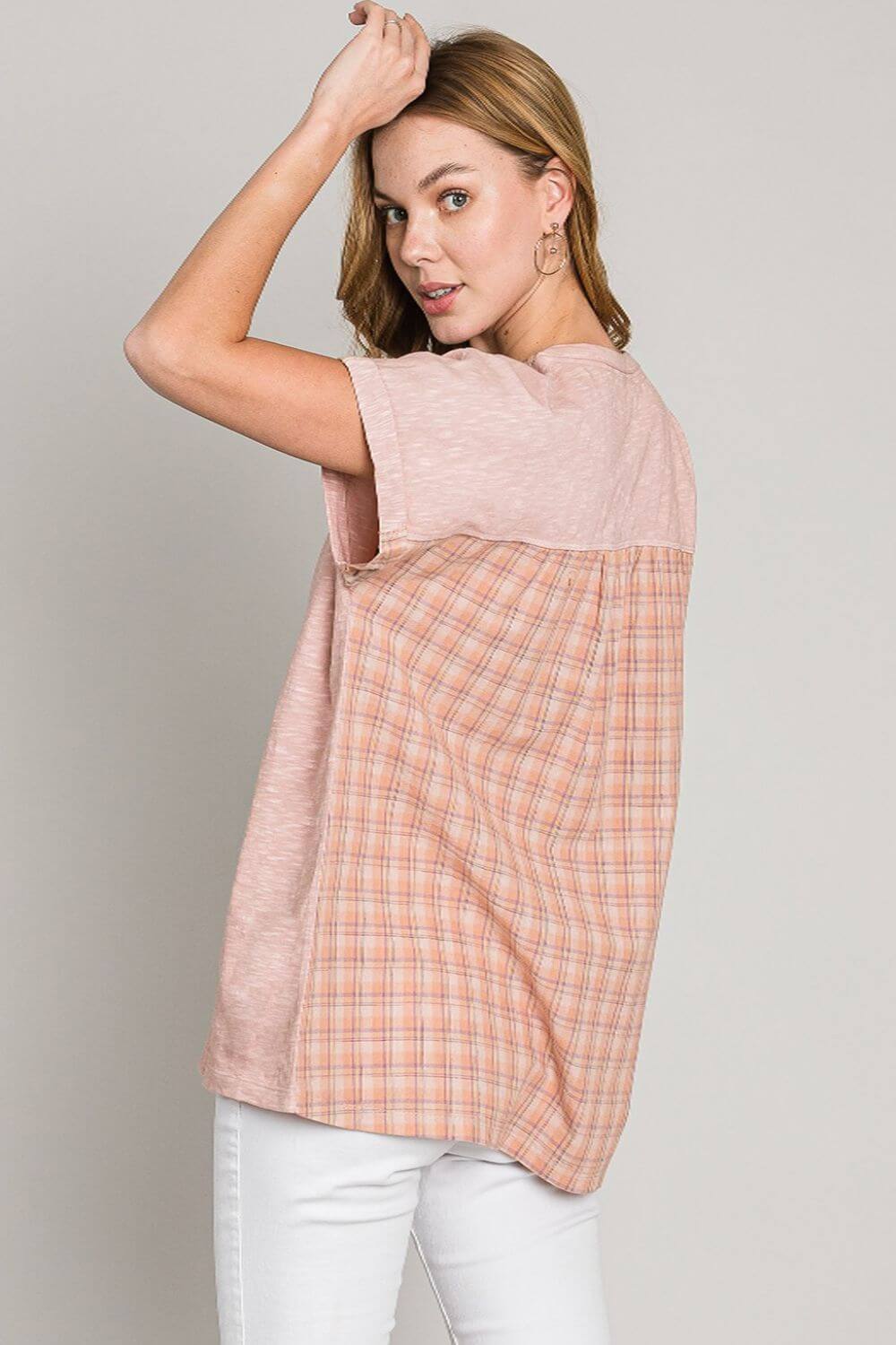 COTTON BLEU Plaid Short Sleeve T-Shirt at Bella Road