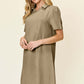 DOUBLE TAKE Full Size Texture Collared Neck Short Sleeve Dress at Bella Road