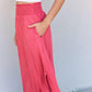 DOUBLJU Comfort Princess Full Size High Waist Scoop Hem Maxi Skirt in Hot Pink at Bella Road