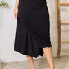 High Waist Midi Skirt | Full Size - Black