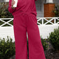 DOUBLE TAKE Full Size Textured Long Sleeve Top and Drawstring Pants Set at Bella Road