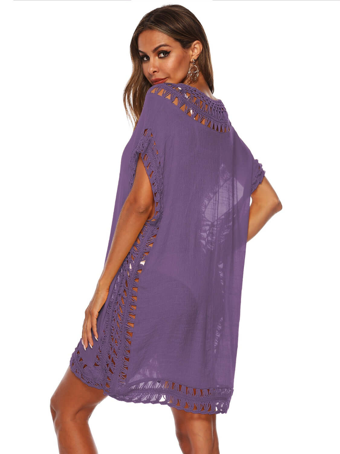 BELLA ROAD Cutout V-Neck Short Sleeve Cover-Up at Bella Road