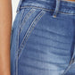 Ultra High Waist Gradient Flare Jeans close-up showing high-quality denim and flattering fit