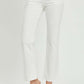 Risen full size mid rise white bootcut jeans with pockets, slightly stretchy denim, classic style for a fashionable look