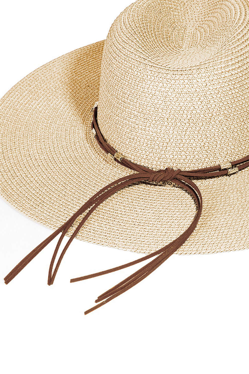 FAME Rope Strap Wide Brim Weave Hat at Bella Road