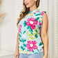 DOUBLE TAKE Floral Print Ruffle Shoulder Blouse at Bella Road