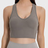 Millennia Scoop Neck Wide Strap Active Tank - Mocha