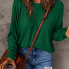 Round Neck Long Sleeve T-Shirt | Full Size - Green