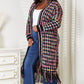 DOUBLE TAKE Full Size Multicolored Open Front Fringe Hem Cardigan at Bella Road