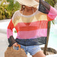 BELLA ROAD Color Block Openwork Boat Neck Cover Up at Bella Road