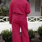 DOUBLE TAKE Full Size Textured Long Sleeve Top and Drawstring Pants Set at Bella Road